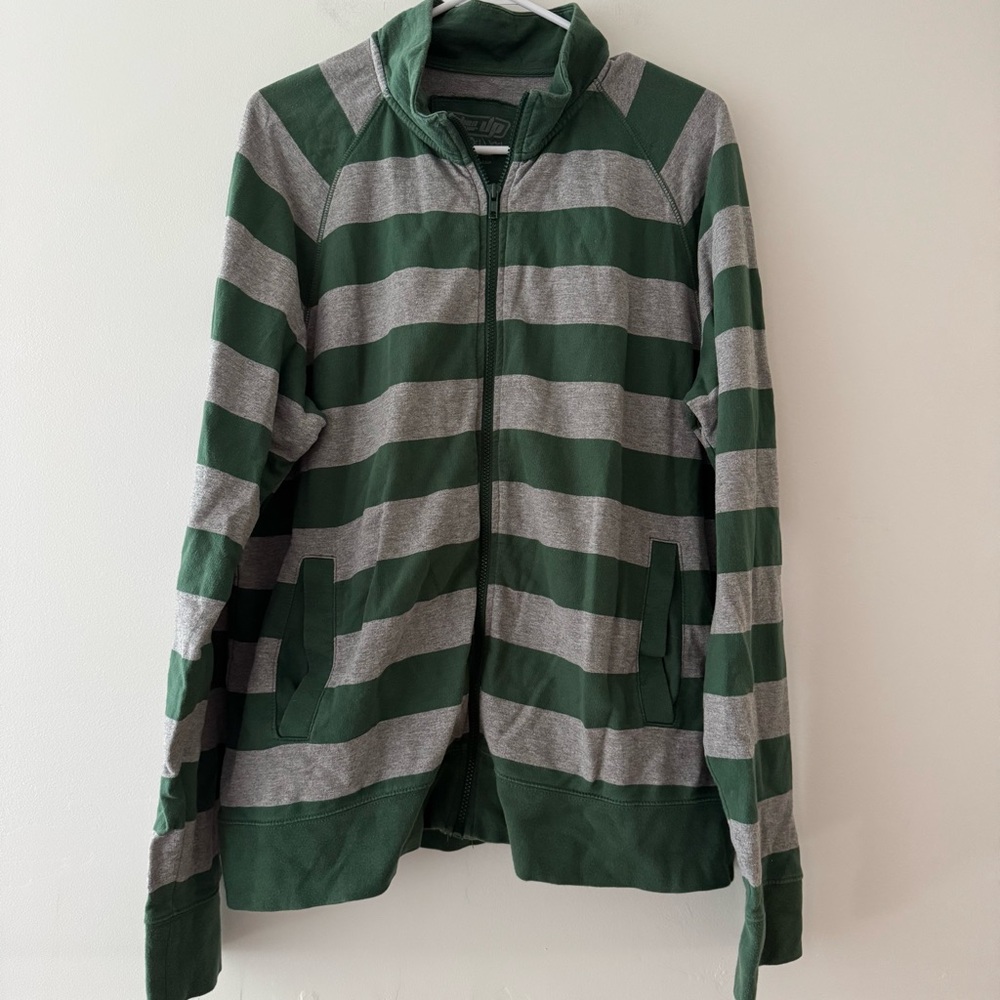 Urban Pipeline Green and Gray Cotton Sweater
